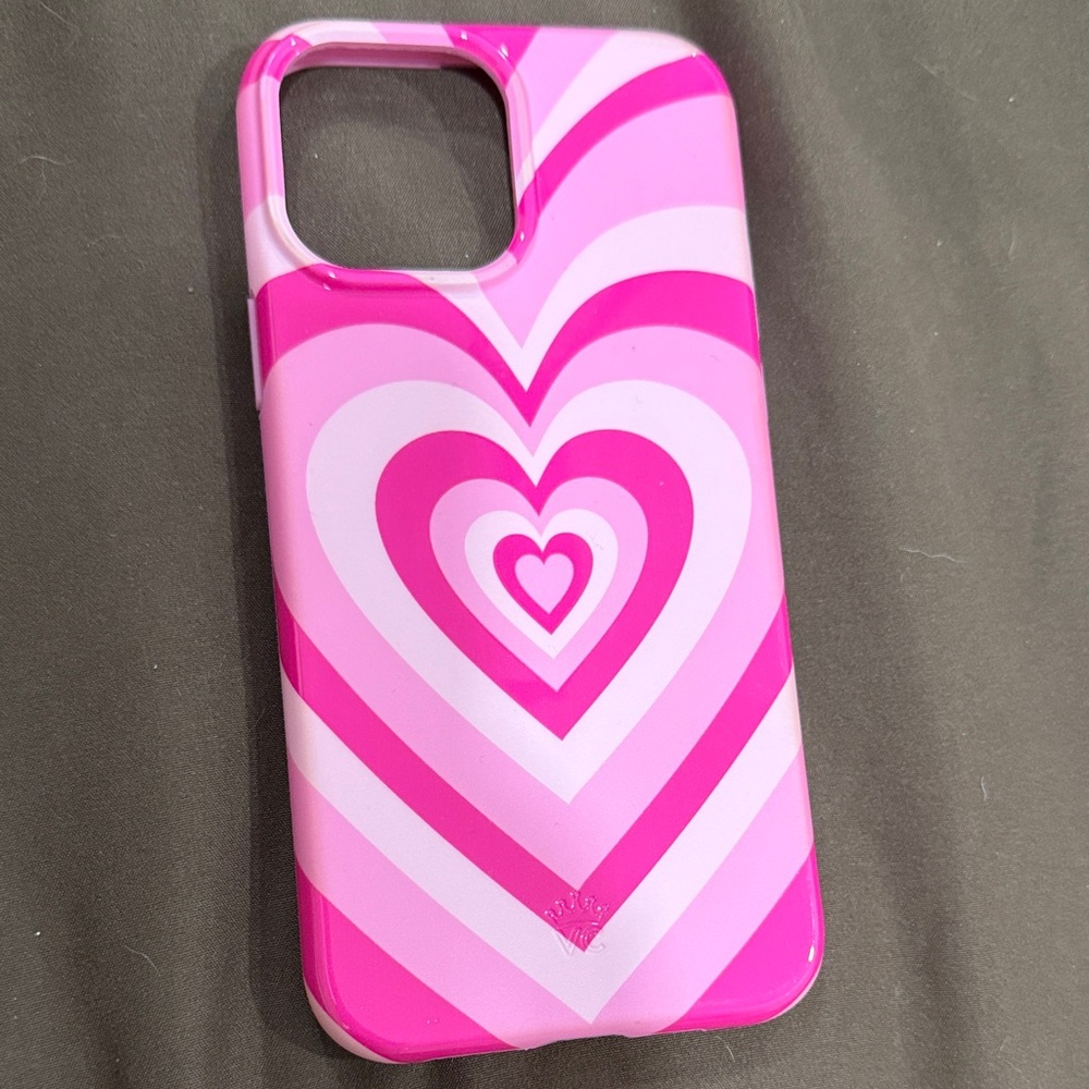 iPhone 13 Pro Max velvet caviar Pink Heart Pattern Phone Case